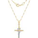 Cadena y Dije Cristo 2.1 cm Oro 14k Sólido