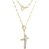 Cadena y Dije Cristo 2.1 cm Oro 14k Sólido