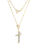 Cadena y Dije Cristo 2.1 cm Oro 14k Sólido