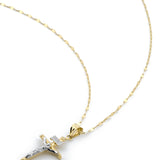Cadena y Dije Cristo 2.1 cm Oro 14k Sólido