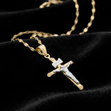 Cadena y Dije Cristo 2.1 cm Oro 14k Sólido