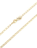 Cadena Barbada Inglesa 45 cm 1.5 mm Diamantada Oro Sólido 14K