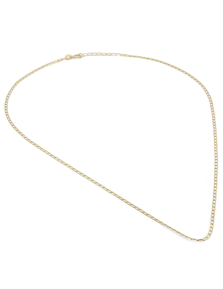 Cadena Barbada Inglesa 45 cm 1.5 mm Diamantada Oro Sólido 14K