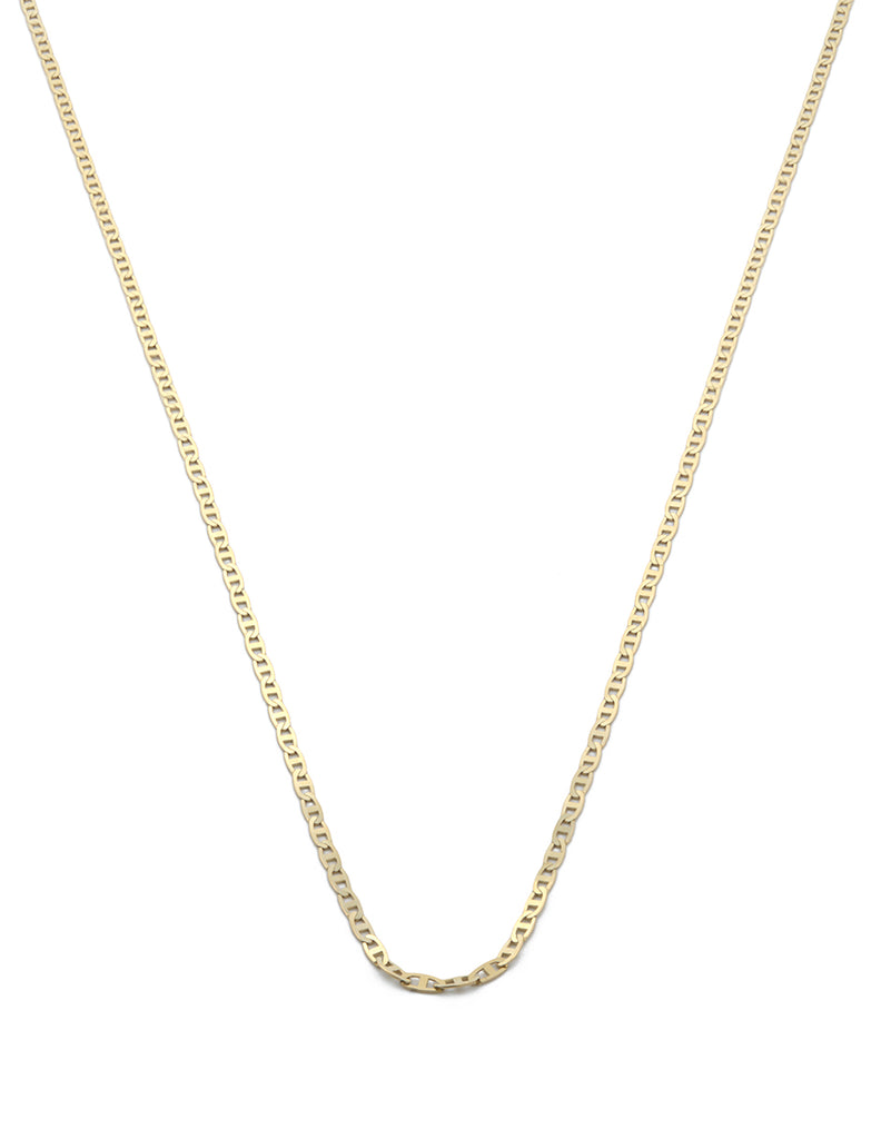 Cadena Espejo 1 mm Oro Sólido Amarillo 50 cm 14k