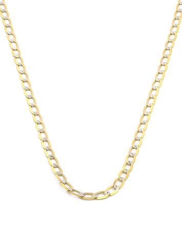 Cadena Estilo Barbada Inglesa Diamantada 2 mm Oro Sólido 14k 45 Cm