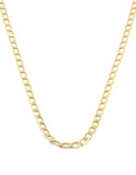 Cadena Estilo Barbada Inglesa Diamantada 2 mm Oro Sólido 14k 45 Cm