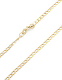 Cadena Estilo Barbada Inglesa Diamantada 2 mm Oro Sólido 14k 45 Cm