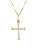 Gargantilla Cruz Diamantes Oro Sólido 14k