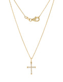 Gargantilla Cruz Diamantes Oro Sólido 14k