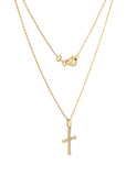 Gargantilla Cruz Diamantes Oro Sólido 14k