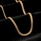 Cadena Gargantilla Dama Tejida Rolos 3 mm Oro Sólido 14k