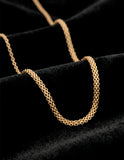 Cadena Gargantilla Dama Tejida Rolos 3 mm Oro Sólido 14k