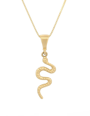 Cadena y Dije Serpiente Oro Sólido 14k