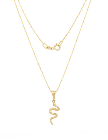 Cadena y Dije Serpiente Oro Sólido 14k
