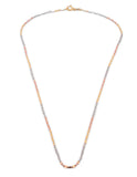 Cadena Plaquita 3 Oros 14k Sólido 40 cm