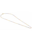 Cadena Plaquita 3 Oros 14k Sólido 40 cm