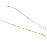 Cadena Plaquita 3 Oros 10k Sólido 40 cm