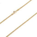 Cadena Torzal 1.5 mm 40 cm Oro Sólido 14k