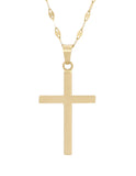 Cadena Y Dije Cruz Lisa 2.1 cm Oro Sólido 14k