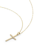 Cadena Y Dije Cruz Lisa 2.1 cm Oro Sólido 14k