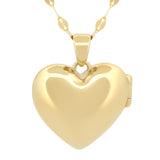 Cadena Con Dije Relicario De Corazón Con Mica 1.5 cm 14k