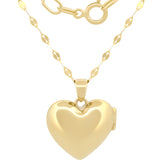 Cadena Con Dije Relicario De Corazón Con Mica 1.5 cm 14k