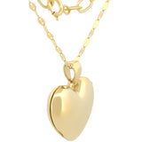 Cadena Con Dije Relicario De Corazón Con Mica 1.5 cm 14k