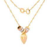 Cadena Gargantilla Dama Corazón 3 Oros 14k Solido