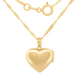 Cadena Con Dije De Corazón Relicario Love Oro Sólido 14k