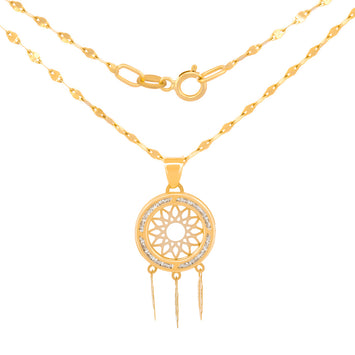 Cadena y Dije Atrapador de Sueños 1.2 cm Oro Sólido 10k