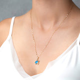 Dije Tortuga Opalo 1.5 cm Oro Sólido 14k