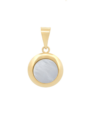 Dije Circulo Bisel Abulón 1 cm 10k