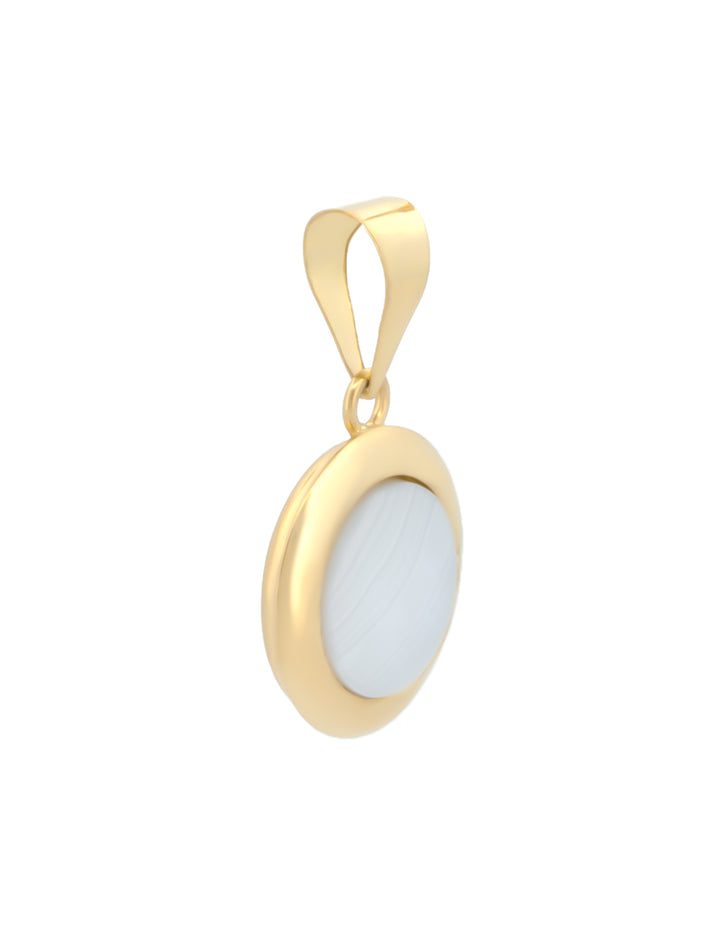 Dije Circulo Bisel Abulón 1 cm 10k
