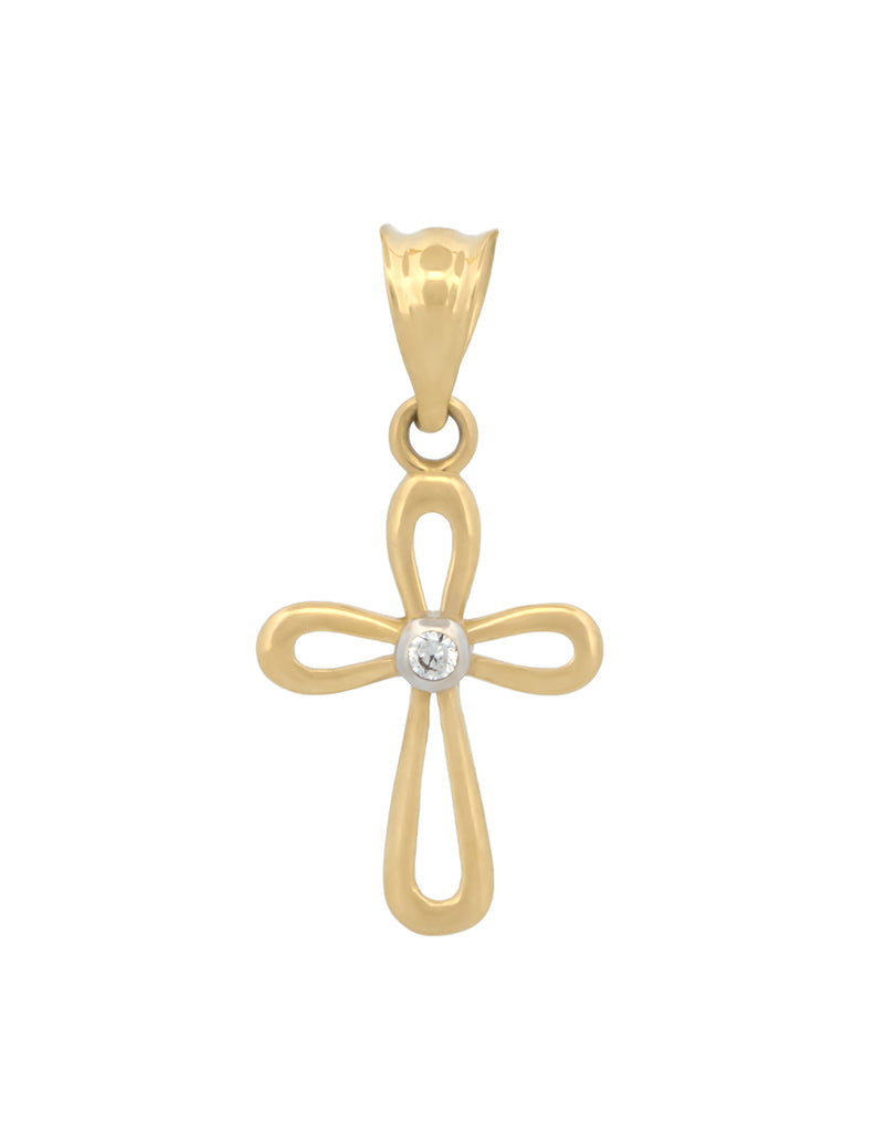 Dije Cruz  Oro Sólido 14k