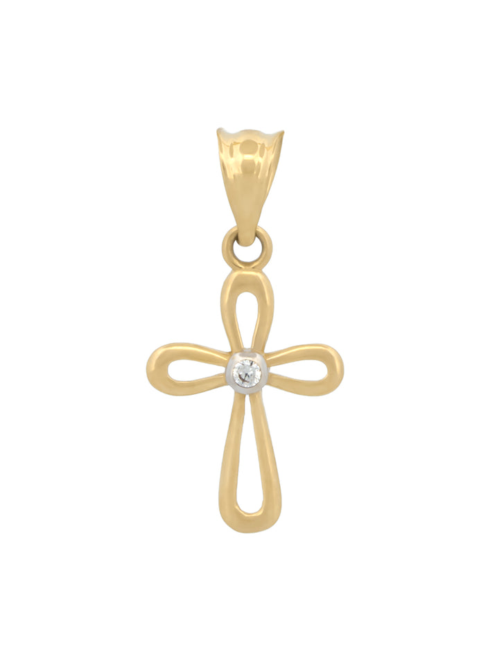 Dije Cruz  Oro Sólido 14k