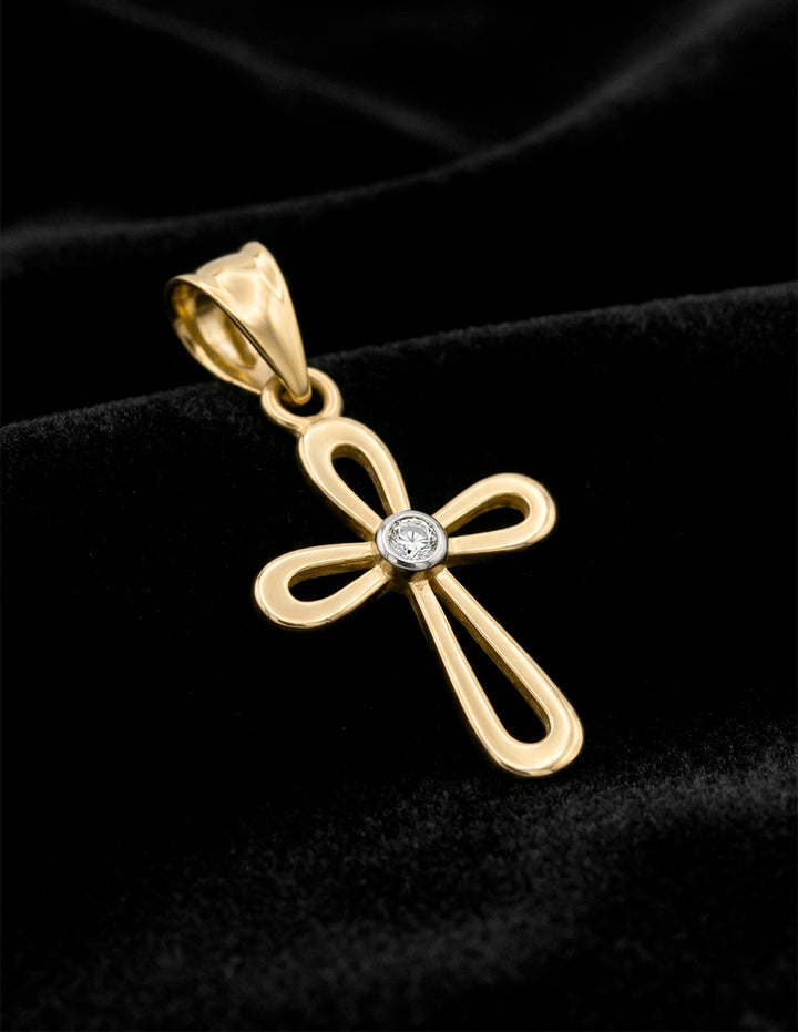 Dije Cruz  Oro Sólido 14k