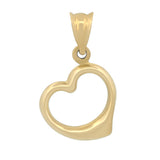 Dije Corazón Chico Curvo Para Dama Oro Sólido 14k