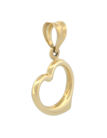 Dije Corazón Chico Curvo Para Dama Oro Sólido 14k