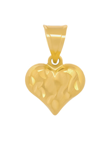 Dije Corazón Liso 0.9 cm 2 vistas Oro Sólido 14k