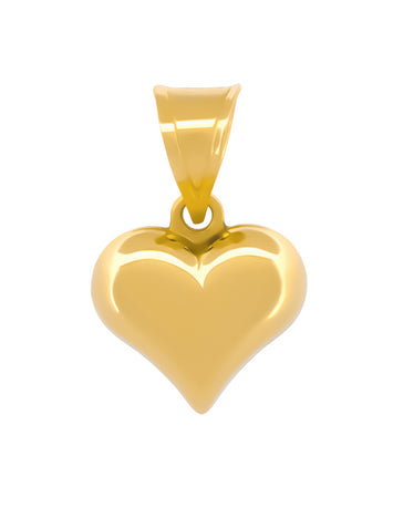 Dije Corazón Liso 0.9 cm 2 vistas Oro Sólido 14k