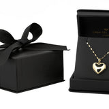 Cadena Con Dije Relicario De Corazón Con Mica 1.5 cm 14k