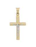 Dije Cristo Tubular 2.1 cm por 2.5 mm Oro Sólido 14k