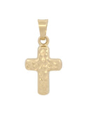 Dije Cruz Facetada 2 Vistas 1.2 cm Oro Sólido 10k