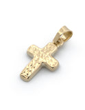 Dije Cruz Facetada 2 Vistas 1.2 cm Oro Sólido 10k