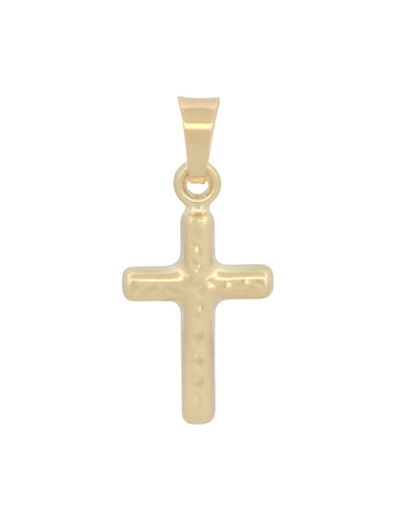 Dije Cruz Facetada 2 Vistas 1.3 cm Oro Sólido 10k