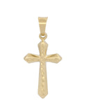 Dije Cruz Facetada 2 Vistas 1.5 cm Oro Sólido 10k