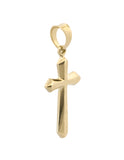 Dije Cruz Facetada 2 Vistas 1.5 cm Oro Sólido 10k