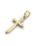 Dije Cruz Facetada 2 Vistas 1.5 cm Oro Sólido 10k