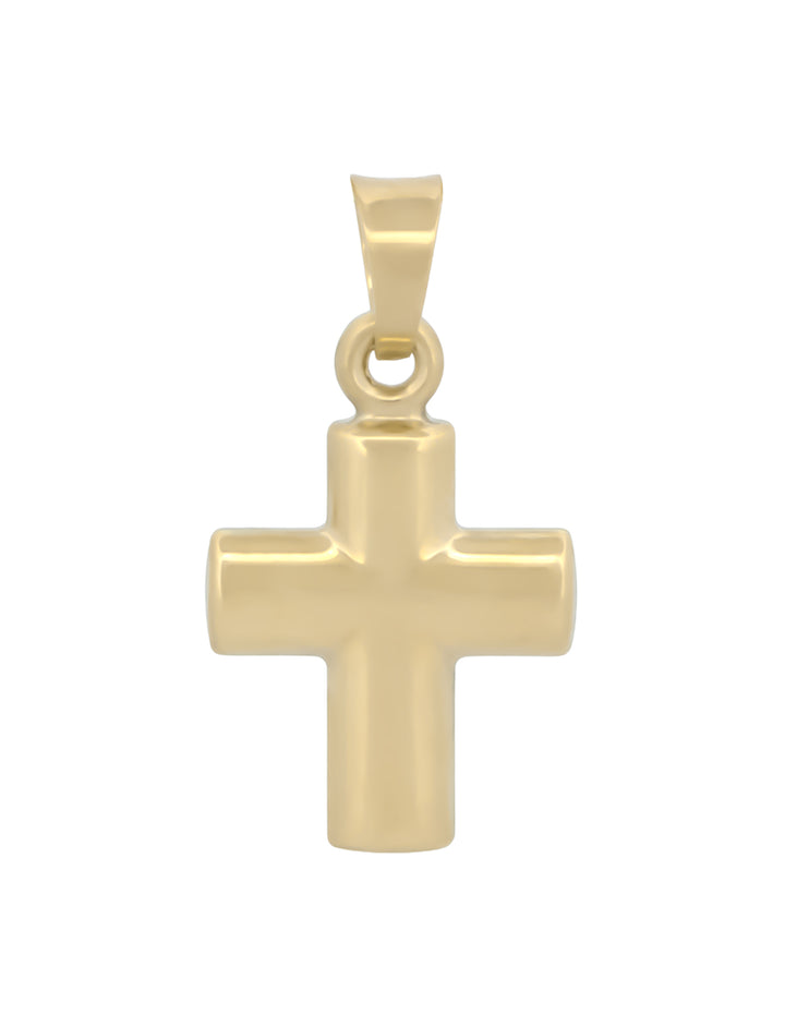 Dije Cruz Lisa 2 Vistas 1.2 cm Oro Sólido 10k