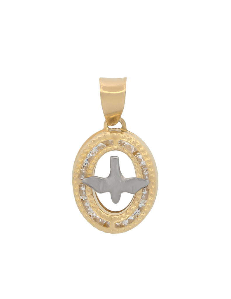 Dije Espititu Santo Chico Contorno 1.1 Cm Oro sólido 14k